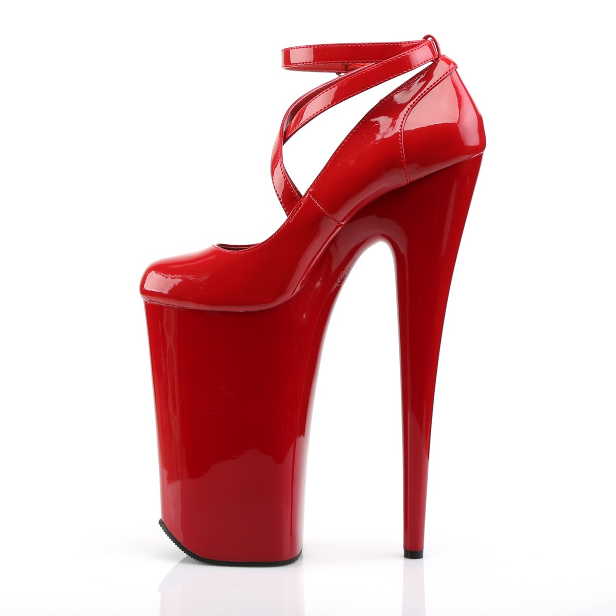 scarpe con plateau rosse