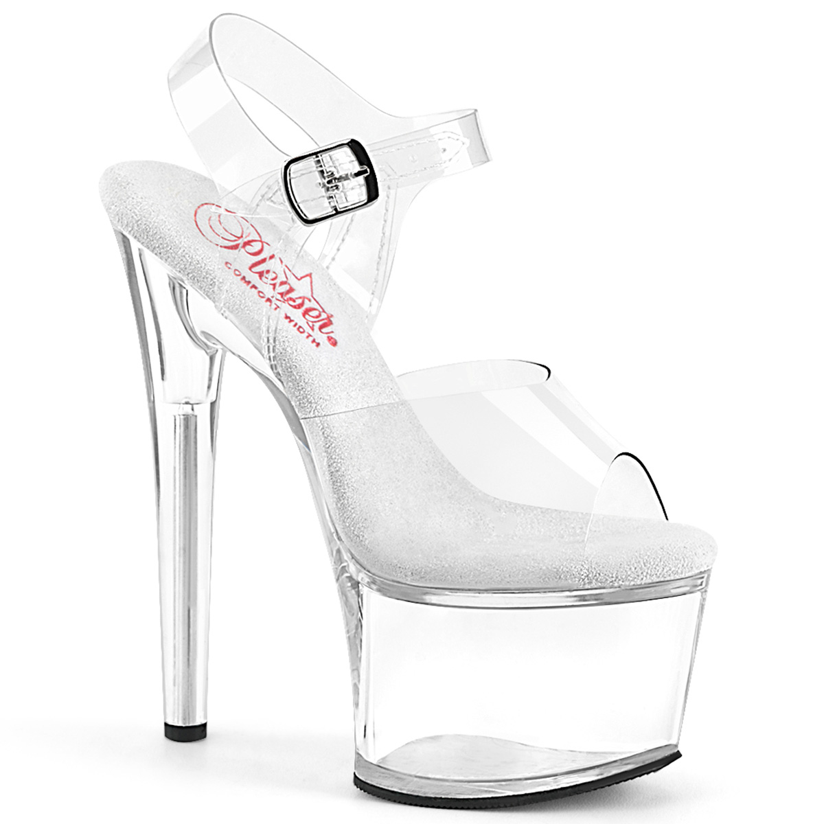 Trasparente sandali pleaser con plateau e tacco 18 cm PASSION 708