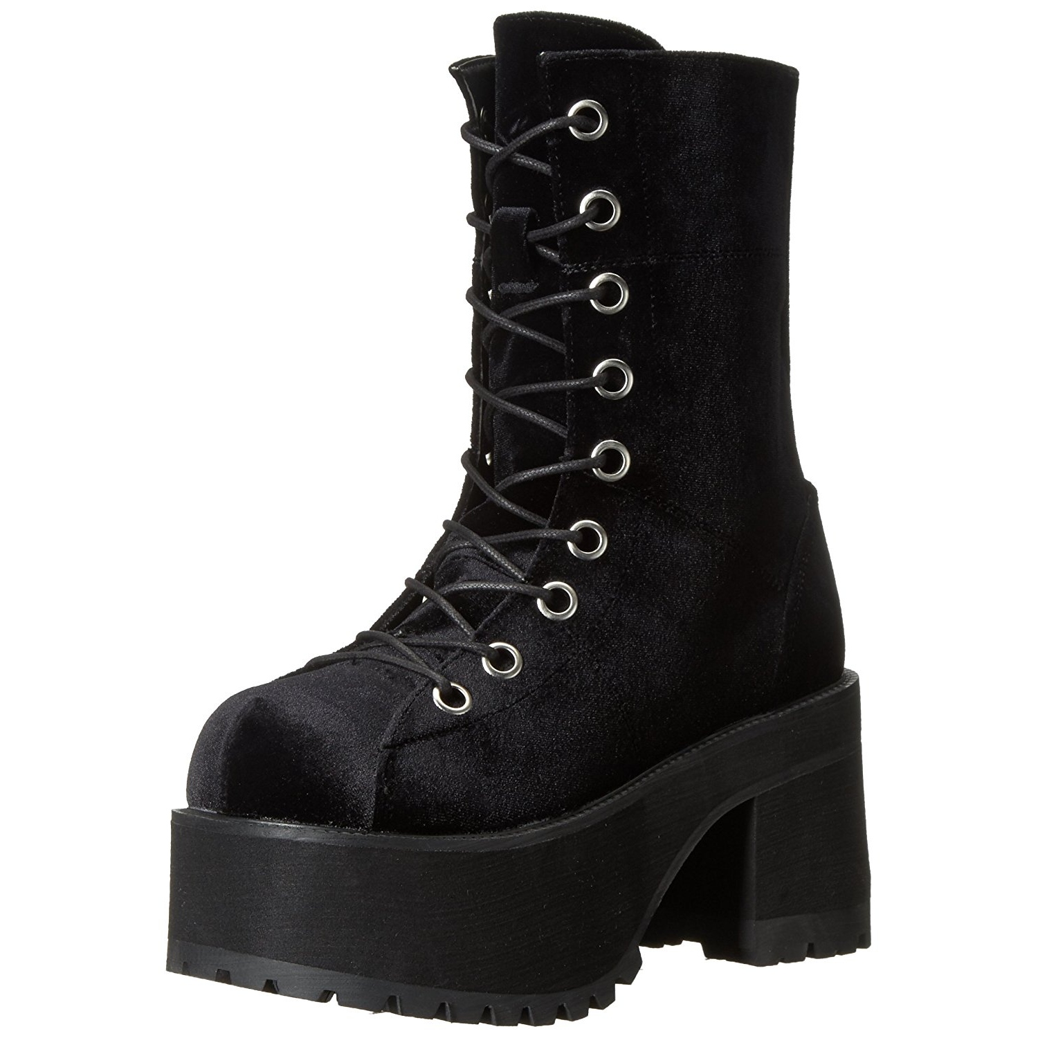 Velvet 10 cm Demonia RANGER-301 gothic platform ankle boots