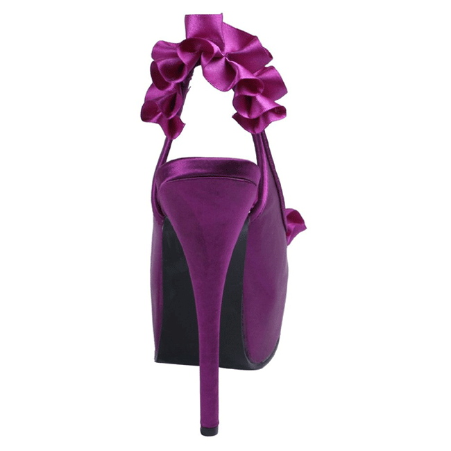 sandali con tacco viola