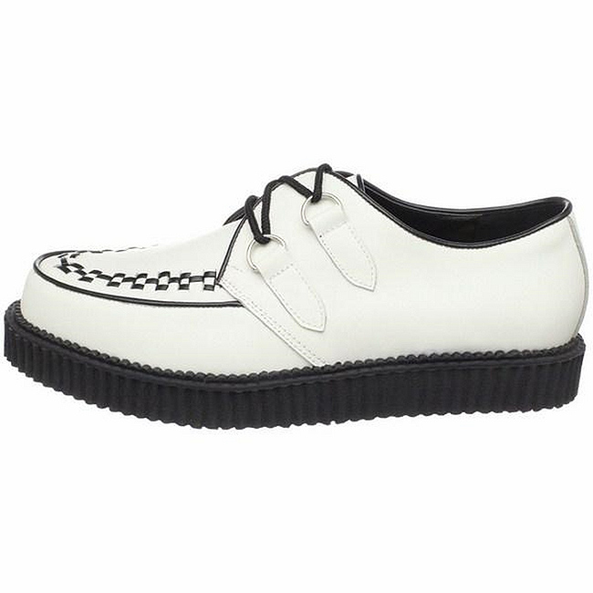 White Leather 2,5 cm CREEPER-602 Platform Mens Creepers Shoes