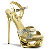Gold Glitter 16,5 cm Pleaser ECLIPSE-619G Platform Stiletto High Heels