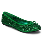Verde STAR-16G scintillare scarpe ballerine donna basse