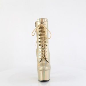 ADORE-1020HG - 18 cm pleaser high heels ankle boots hologram gold