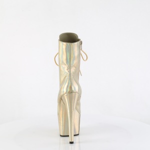 ADORE-1020HG - 18 cm pleaser high heels ankle boots hologram gold
