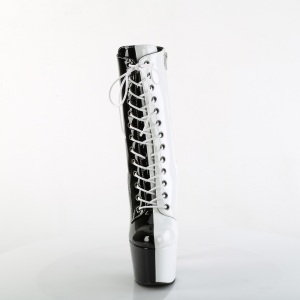 ADORE-1040TT 18 cm pleaser stivaletti tacco alto plateau neri bianche