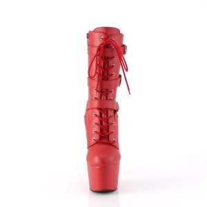 ADORE-1043 - 18 cm platform high heel boots vegan red