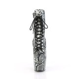 ADORE - 18 cm pleaser stivaletti tacco alto modello di serpente neri
