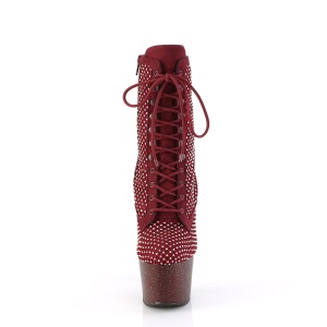 ADORE-RM 18 cm pleaser stivaletti tacco alto plateau strass borgogna