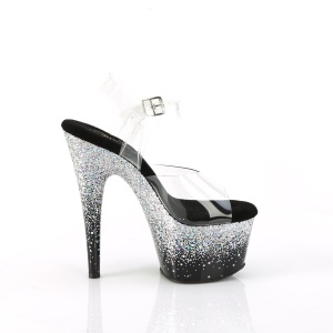 Argentate 18 cm ADORE-708SS scintillare plateau sandali donna con tacco