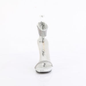 Argento 11,5 cm CHIC-40 cinturini alla caviglia sandali tacchi a spillo in metallo