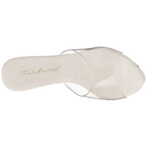Argento 11,5 cm ELEGANT-401 Pietre strass plateau ciabatta donna