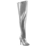 Argento 13 cm SEDUCE-3000WC stivali sopra il ginocchio elasticizzati con gambale largo