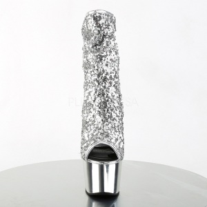 Argento 18 cm ADORE-1008SQ stivaletti con lustrini donna