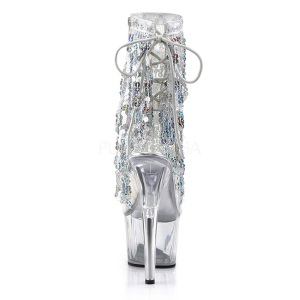 Argento 18 cm ADORE-1017SQF stivaletti lustrini con frange