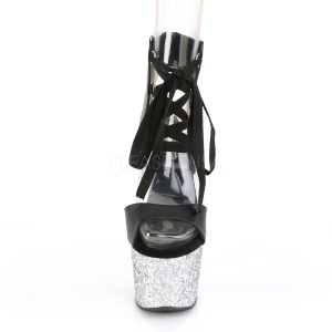 Argento 18 cm ADORE-700-14LG glitter plateau con tacco cromo