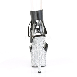 Argento 18 cm ADORE-700-14LG glitter plateau con tacco cromo