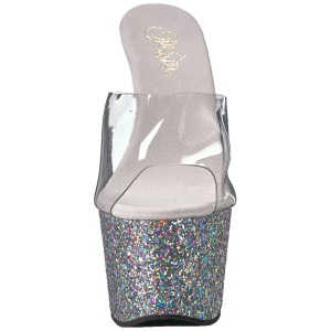 Argento 18 cm ADORE-701LG scintillare plateau ciabatta donna con tacco