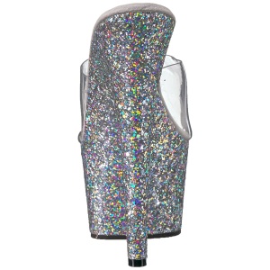 Argento 18 cm ADORE-701LG scintillare plateau ciabatta donna con tacco