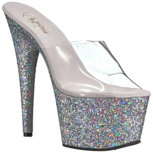Argento 18 cm ADORE-701LG scintillare plateau ciabatta donna con tacco