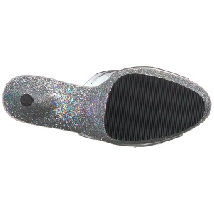 Argento 18 cm ADORE-701LG scintillare plateau ciabatta donna con tacco