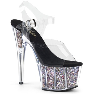 Argento 18 cm ADORE-708CG scintillare plateau sandali donna con tacco