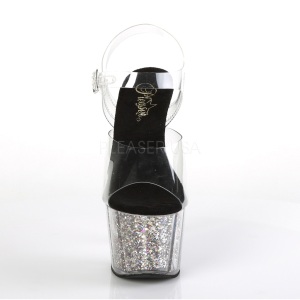 Argento 18 cm ADORE-708CG scintillare plateau sandali donna con tacco