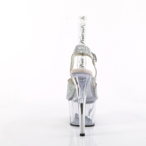 Argento 18 cm ADORE-708N-RS Plateau sandali alti con pietre