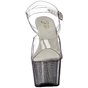 Argento 18 cm ADORE-708SRS Sandali Donna Plateau di Cristallo