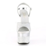 Argento 18 cm ADORE-709-2G scintillare plateau sandali donna con tacco
