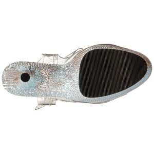 Argento 18 cm Pleaser BEJEWELED-708DM Strass Plateau Tacchi Alti