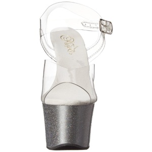 Argento 18 cm Pleaser SKY-308MG scintillare sandali con tacco