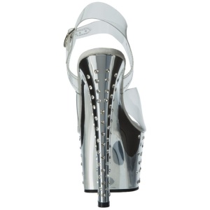 Argento 18 cm Pleaser STARDUST-708 Tacchi Alti Cromo Plateau