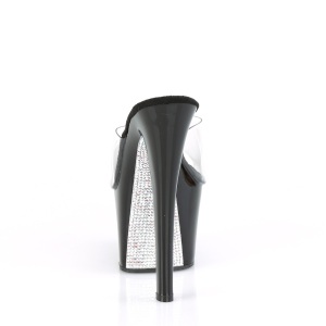 Argento 18 cm SKY-301CRS Plateau ciabatta con tacco alto con pietre