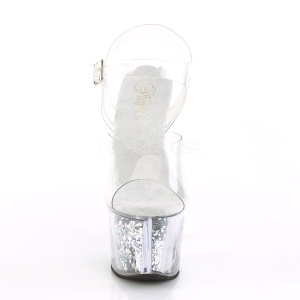 Argento 18 cm SKY-308GF scintillare plateau sandali donna con tacco