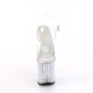 Argento 19 cm ENCHANT-708RSI sandali da cubista e spogliarellista scintillare