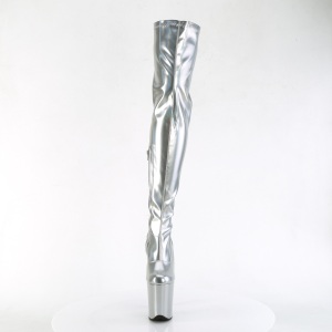 Argento 20 cm FLAMINGO-3000HWR Ologramma stivali overknee piattaforma exotic pole