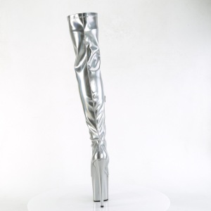 Argento 20 cm FLAMINGO-3000HWR Ologramma stivali overknee piattaforma exotic pole