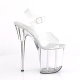 Argento 20 cm FLAMINGO-808N-CK Ologramma plateau sandali donna con tacco