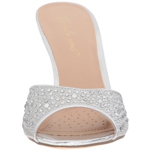 Argento 8,5 cm LUCY-01 scintillare basso ciabatta donna con tacco