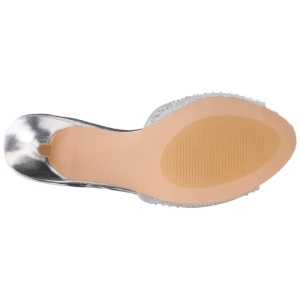 Argento 8,5 cm LUCY-01 scintillare basso ciabatta donna con tacco