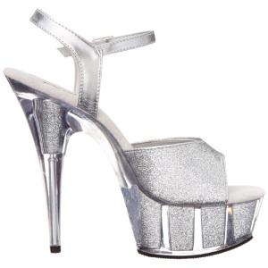Argento Brillare 15 cm DELIGHT-609-5G Tacchi Alti Plateau