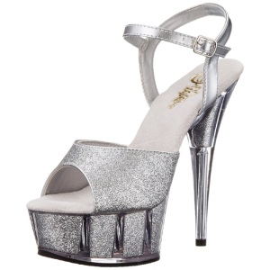 Argento Brillare 15 cm DELIGHT-609-5G Tacchi Alti Plateau