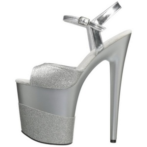 Argento Brillare 20 cm Pleaser FLAMINGO-809-2G Tacchi Alti Plateau