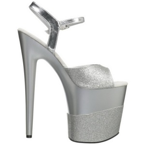 Argento Brillare 20 cm Pleaser FLAMINGO-809-2G Tacchi Alti Plateau