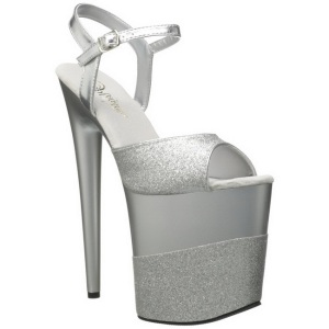 Argento Brillare 20 cm Pleaser FLAMINGO-809-2G Tacchi Alti Plateau