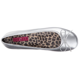 Argento Ecopelle ANNA-01 grandi taglie scarpe ballerine
