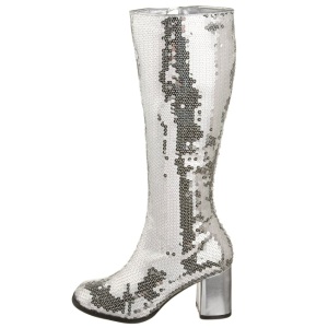 Argento Lustrini 8 cm SPECTACUL-300SQ Stivali Donna da Uomo