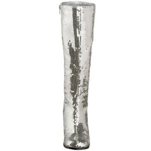 Argento Lustrini 8 cm SPECTACUL-300SQ Stivali Donna da Uomo