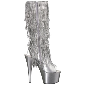 Argento Strass 18 cm ADORE-2024RSF stivali con frange donna tacco altissime